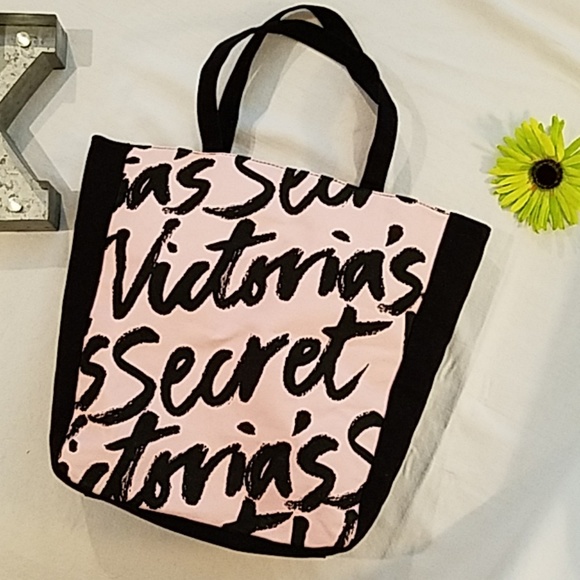 Victoria's Secret Handbags - RARE! Victoria's Secret Script Tote